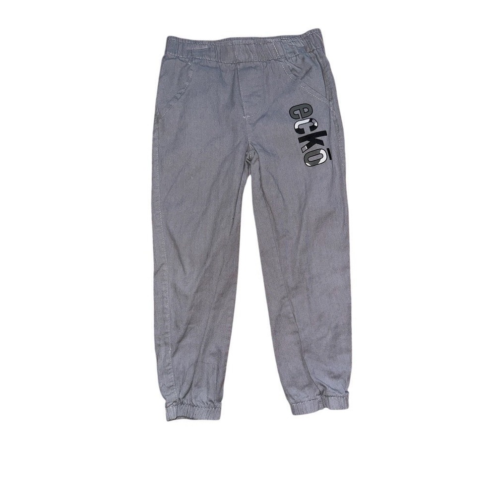 Ecko Unltd Boys Jogger Pants Size Gray Elastic Waist Cuffed Ankles Logo size 6